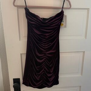 Jessica McClintock Deep Purple Velvet Mini Dress
